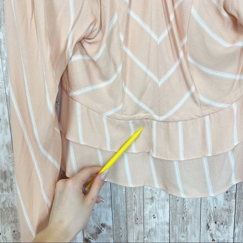 Free People Samifran Ruffled Long Sleeve “Petal Combo” Top Size XS Women